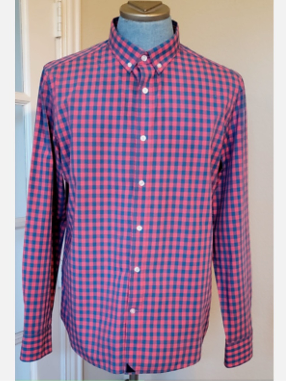 UNTUCKit Pink and Blue Gingham Button-Down Shirt